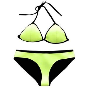 NWOT - Neon yellow neoprene string bikini!